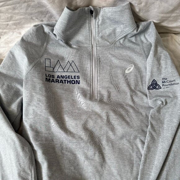 LA Marathon Half Zip Tech Long Sleeved ASICS Shirt - Picture 1 of 3